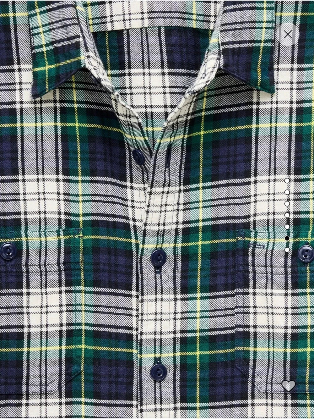 J. Crew Navy, Green and White Plaid Button-Down Shirt